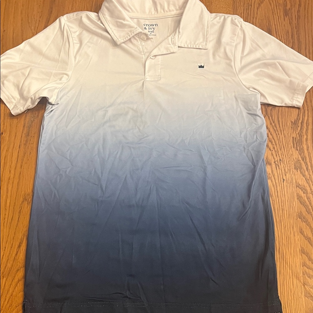 Crown & Ivy Boys White to Blue Gradient Polo